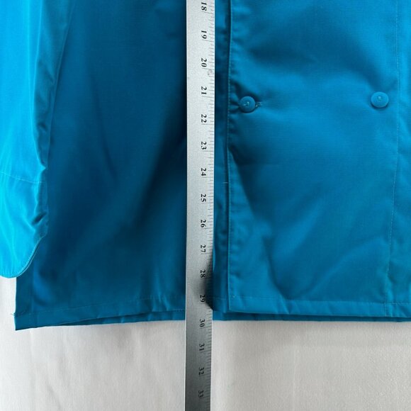 NEW CHEF Shirt Womens Sz M Double Breasted Long Sleeve Kitchen Uniform Blue - Picture 10 of 11